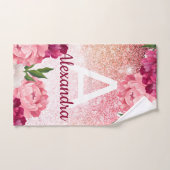 Elegant roze monogram Glitter Florence design Bad Handdoek (Handdoek)