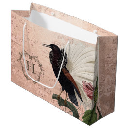 Elegant roze monogram groot cadeauzakje