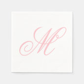 Elegant roze monogram Initiaal Servet (Voorkant)