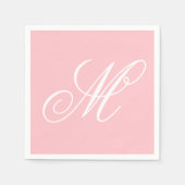 Elegant roze monogram Initiaal Servet (Voorkant)