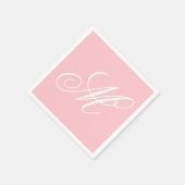 Elegant roze monogram Initiaal Servet (Hoek)