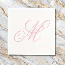 Elegant roze monogram Initiaal Servet