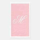 Elegant roze monogram Initiaal Servet (Voorkant)