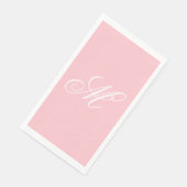 Elegant roze monogram Initiaal Servet (Hoek)