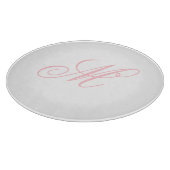 Elegant Roze Monogram Initiaal Snijplank (Hoek)