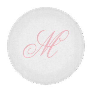 Elegant Roze Monogram Initiaal Snijplank