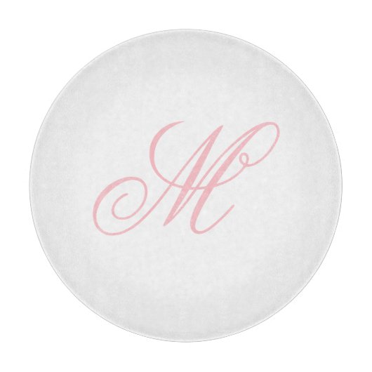 Elegant Roze Monogram Initiaal Snijplank (Voorkant)