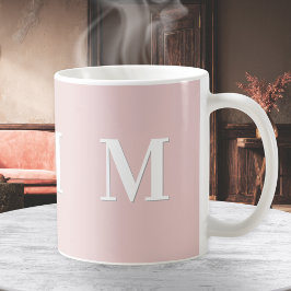 Elegant Roze Monogram Koffiemok