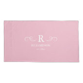 Elegant roze monogram Kussensloop (Achterkant)