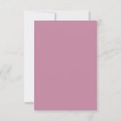 Elegant roze monogram met/zonder maaltijden RSVP (Achterkant)