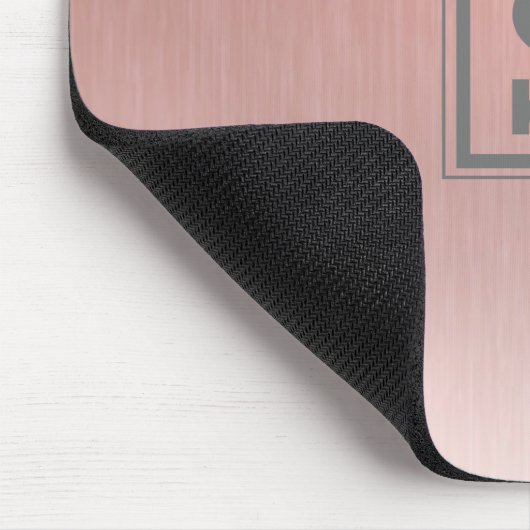 Elegant roze monogram metallisch glam muismat (Hoek)