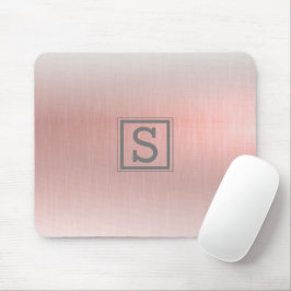 Elegant roze monogram metallisch glam muismat