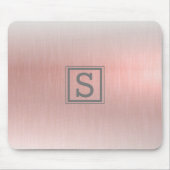 Elegant roze monogram metallisch glam muismat (Voorkant)