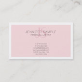 Elegant roze monogram modern Eenvoudig design rend Visitekaartje (Voorkant)