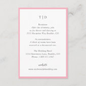 Elegant roze monogram moderne bruiloft informatiekaartje (Voorkant)