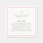 Elegant roze monogram moderne bruiloft servet (Voorkant)