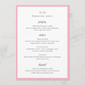 Elegant Roze Monogram Moderne Trouwdag Menu (Voorkant)