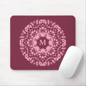 Elegant roze monogram muismat (Met muis)
