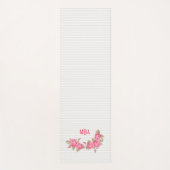 Elegant roze monogram Rozen gestreept patroon Yogamat (Voorkant)