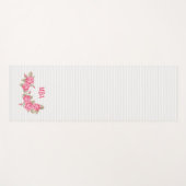 Elegant roze monogram Rozen gestreept patroon Yogamat (Voorkant (horizontaal))
