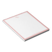 Elegant roze monogram twee randen notitieblok (Schuin)