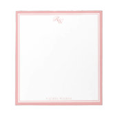 Elegant roze monogram twee randen notitieblok (Voorkant)