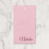 Elegant Roze monogrammed - Verjaardag gouden Cadeaulabels (Achterkant)