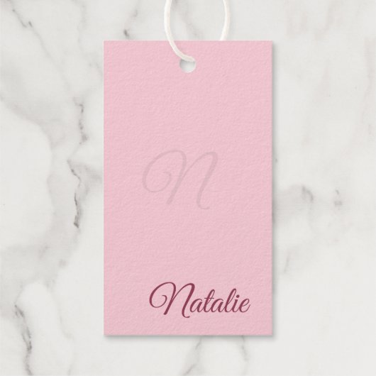 Elegant Roze monogrammed - Verjaardag gouden Cadeaulabels (Achterkant)
