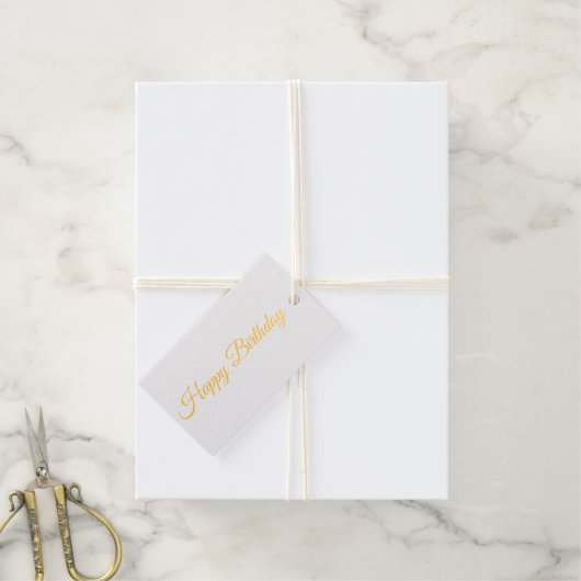 Elegant Roze monogrammed - Verjaardag gouden Cadeaulabels (Met Koord)