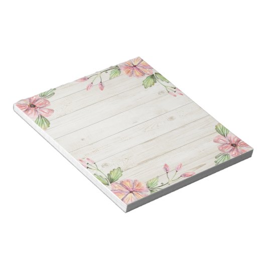 Elegant roze mooie Waterverf Floral Post-it-Note Notitieblok (Schuin)