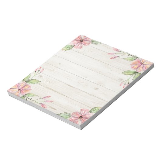 Elegant roze mooie Waterverf Floral Post-it-Note Notitieblok (Linkerzijde)