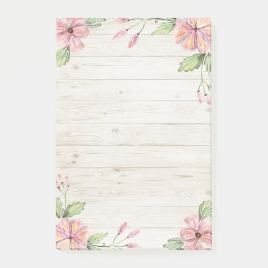 Elegant roze mooie Waterverf Floral Post-it-Note Post-it® Notes (Voorkant)