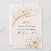 Elegant roze mosterd Roos vertrekt Christelijk huw Kaart (Achterkant)