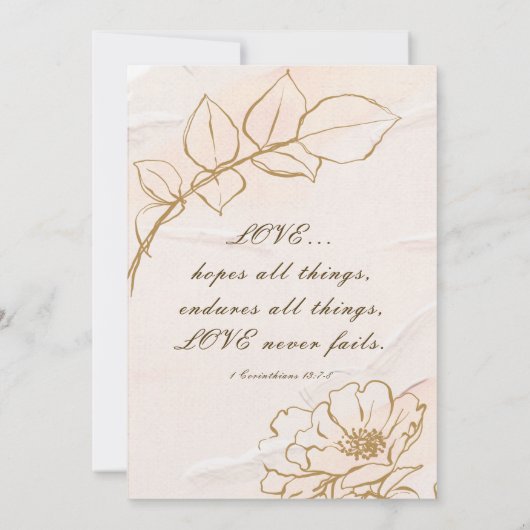 Elegant roze mosterd Roos vertrekt Christelijk huw Kaart (Achterkant)