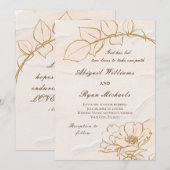 Elegant roze mosterd Roos vertrekt Christelijk huw Kaart (Voorkant / Achterkant)