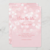 Elegant roze mousserende bokeh, met uitzondering v save the date (Voorkant / Achterkant)