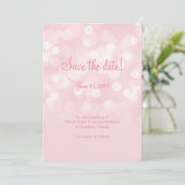 Elegant roze mousserende bokeh, met uitzondering v save the date (Staand voorkant)