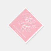 Elegant Roze Mr en Mrs Script Bruiloft Servetten (Hoek)