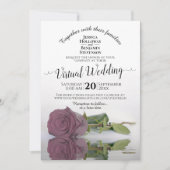 Elegant roze muve reflecterend Roos virtueel huwel Kaart (Voorkant)