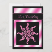 Elegant, roze muziekcirkel 45e verjaardag kaart (Voorkant)