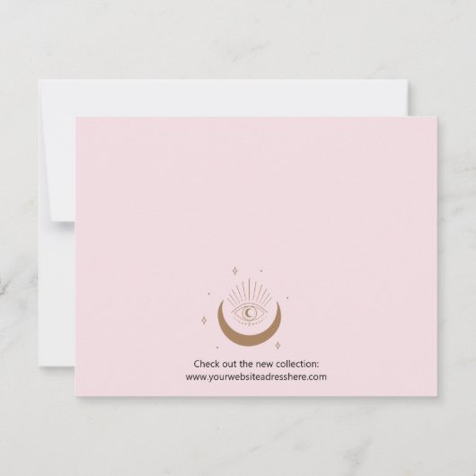 Elegant roze Mystical Custom Logo Hartelijk dank (Achterkant)