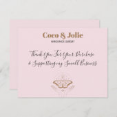 Elegant roze Mystical Custom Logo Hartelijk dank (Voorkant / Achterkant)