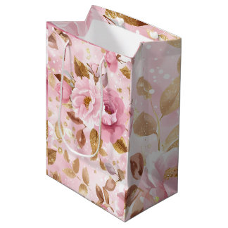 Elegant roze naadloos motief met rozen A Medium Cadeauzakje