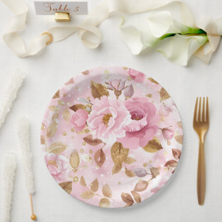 Elegant roze naadloos motief met rozen A Papieren Bordje