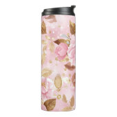 Elegant roze naadloos motief met rozen A Thermosbeker (Gedraaid links)