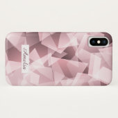 Elegant roze naam Geometric Polygonal Patroon Case-Mate iPhone Case (Achterkant (horizontaal))