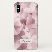 Elegant roze naam Geometric Polygonal Patroon Case-Mate iPhone Case (Achterkant)