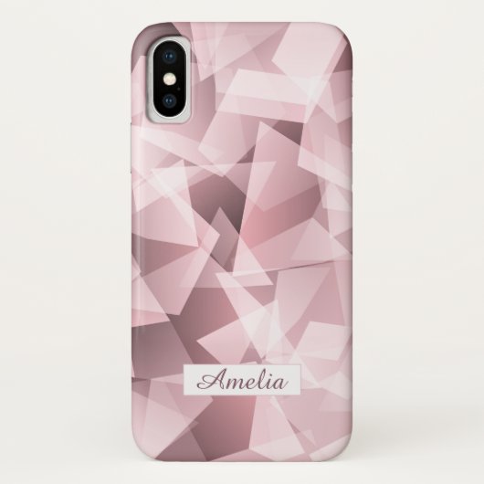 Elegant roze naam Geometric Polygonal Patroon Case-Mate iPhone Case (Achterkant)