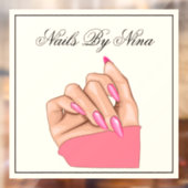 Elegant Roze Nagelstyliste Schoonheidssalon Raamsticker (Vel 2)