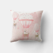 Elegant roze neursery Hot Air ballons Llama Kussen (Achterkant)